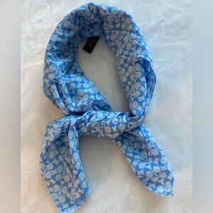 Coach Blue and White Patterned Scarf